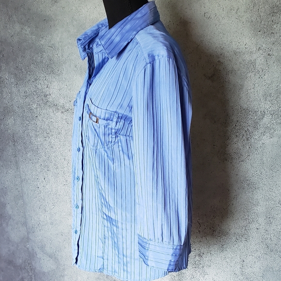 Clichy Womens Blue Top Size L - Picture 8 of 11